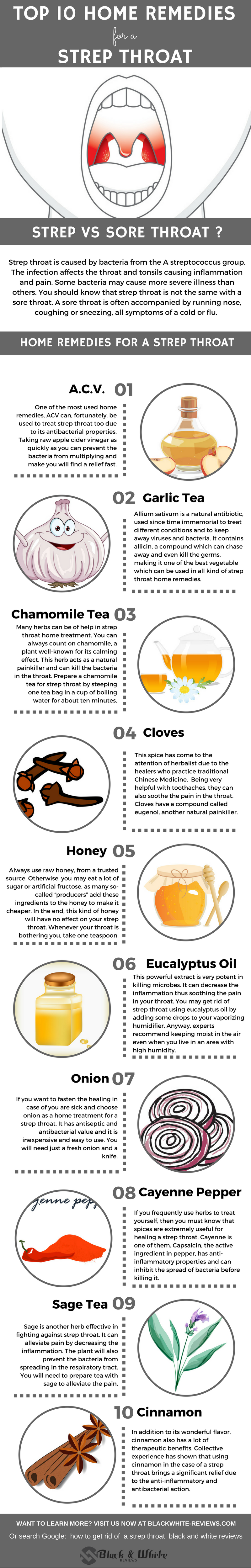 strep throat remedies- infographic